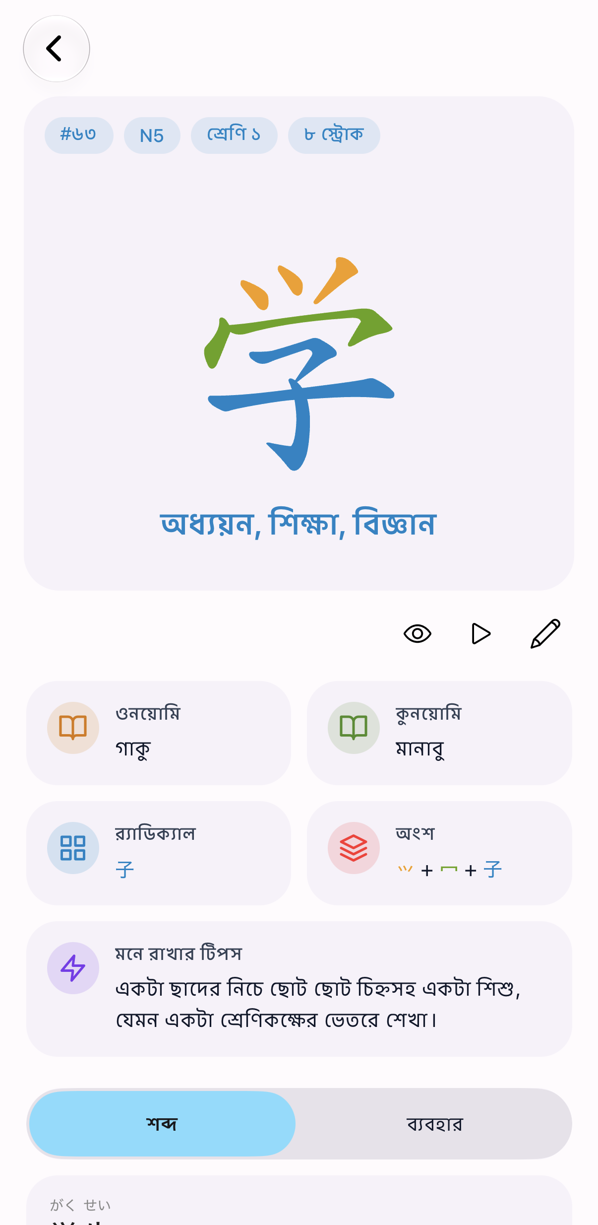 প্রতিটি কানজি বুঝে পড়ুন